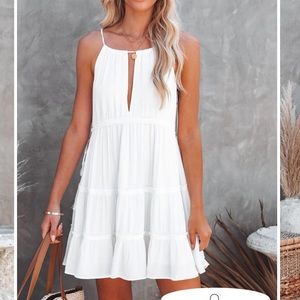NEW White Vici Pickett Tiered Dress